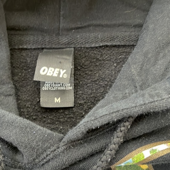 Obey OG Floral Obey Giant Black Hoodie Girls Medium - Picture 4 of 10